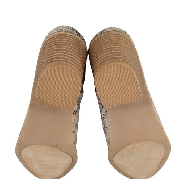 Rampage Shoes Womens 8 Mule Bootie Slip On Block Heel Snake Print York Point Toe - Picture 12 of 14